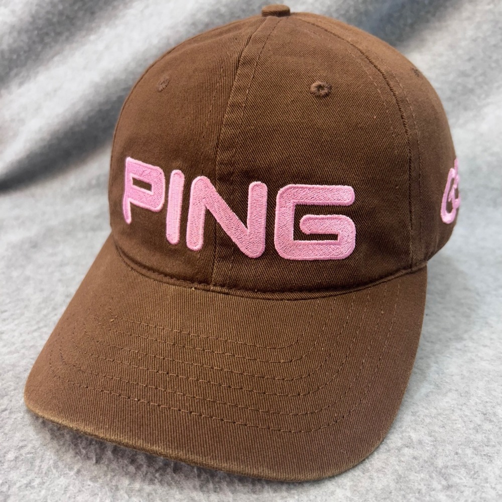 PING G5 Logo Women Brown PING Golf Hat Adjustable Strapback OSFM